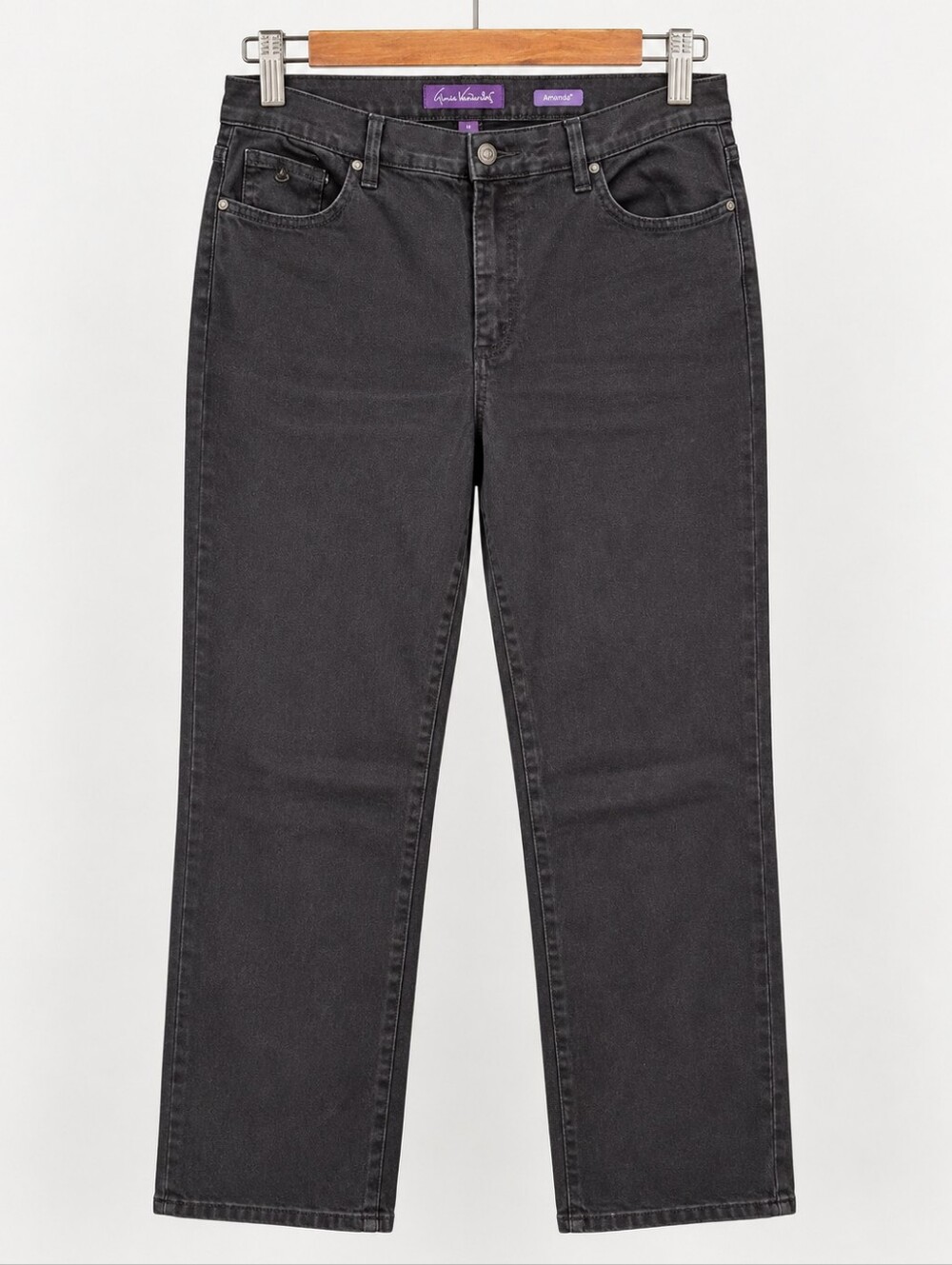 Gloria Vanderbilt Amanda Women’s Size 14 DARK BROWN Straight Leg Jeans